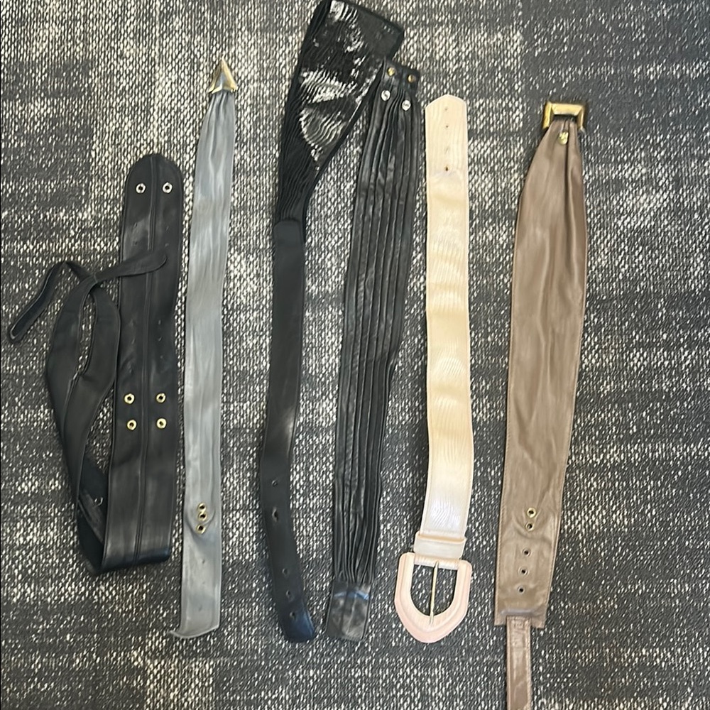 Assorted 1980s Leather Belts in XS.  23/24 inch waist.